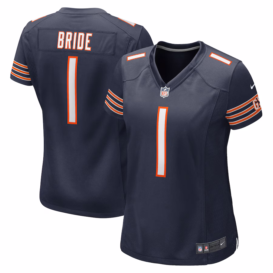 Women's Chicago Bears Number 1 Bride Nike Navy Game Jersey - Puhuasuan