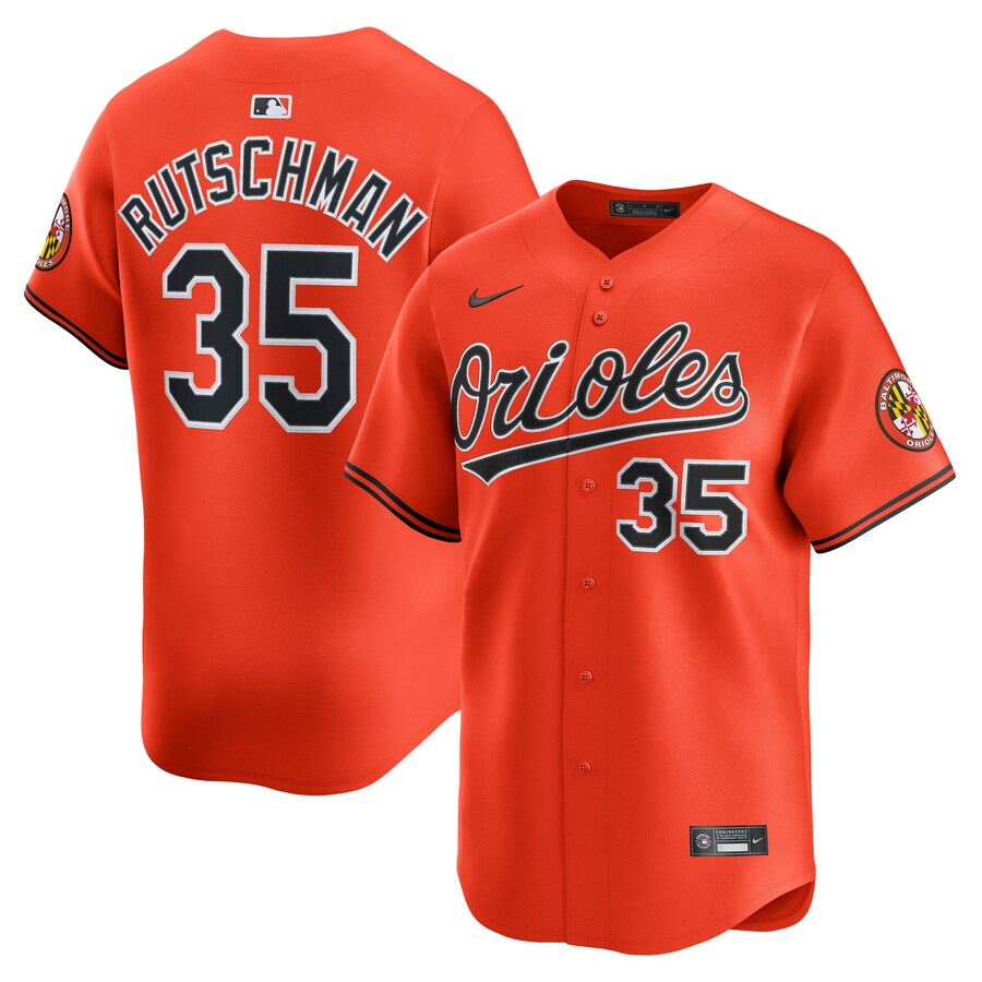 Men's Baltimore Orioles Adley Rutschman Nike Orange 2nd Alternate Limited Player Jersey - Puhuasuan