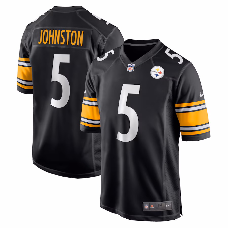 Men's Pittsburgh Steelers Cameron Johnston Nike Black Game Jersey - Puhuasuan