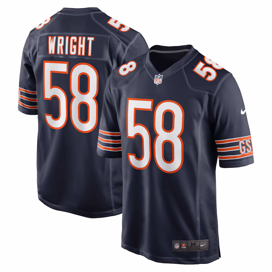 Men's Chicago Bears Darnell Wright Nike Navy Game Jersey - Puhuasuan