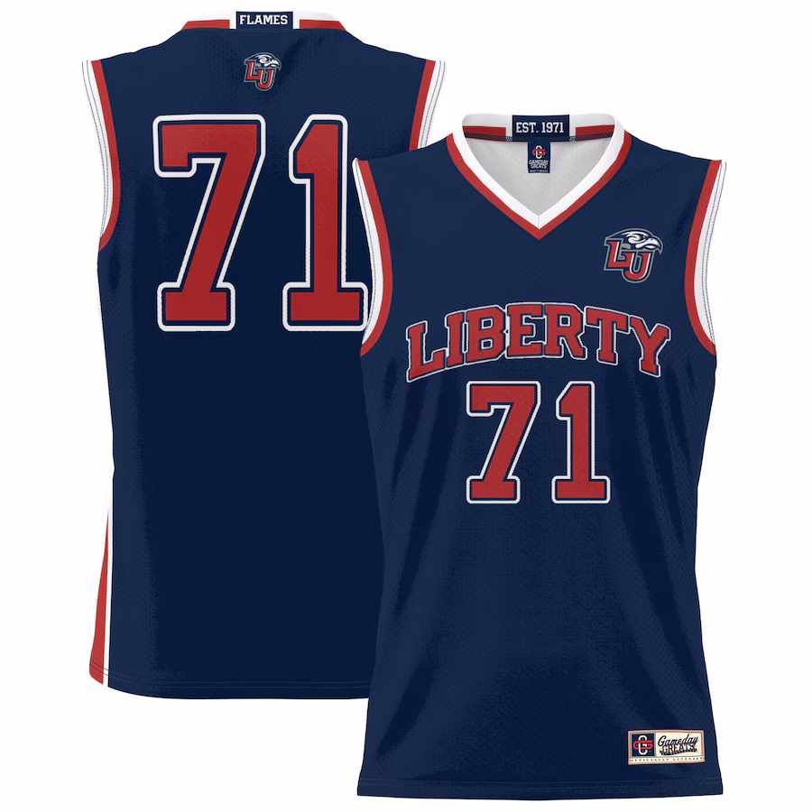 Youth GameDay Greats #71 Navy Liberty Flames Lightweight Basketball Jersey - Puhuasuan