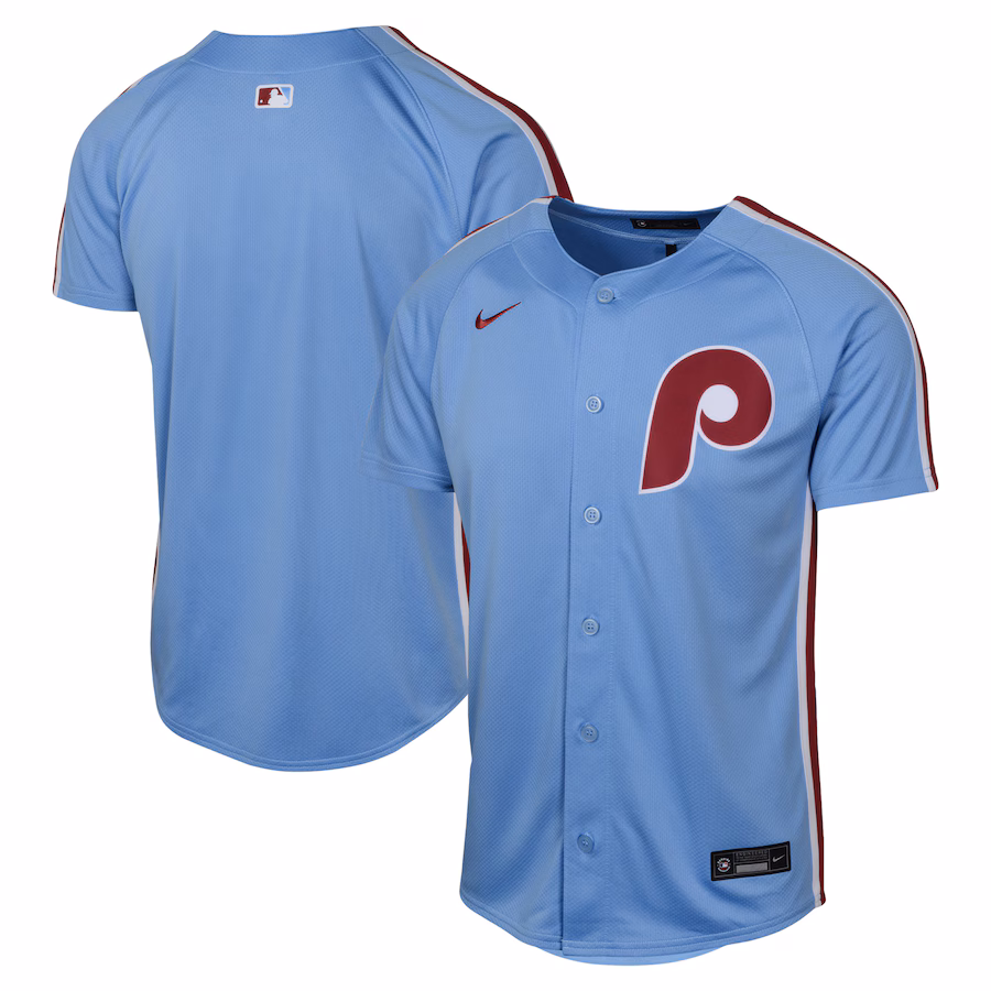 Youth Philadelphia Phillies NikeLight  Blue Alternate Limited Jersey - Puhuasuan
