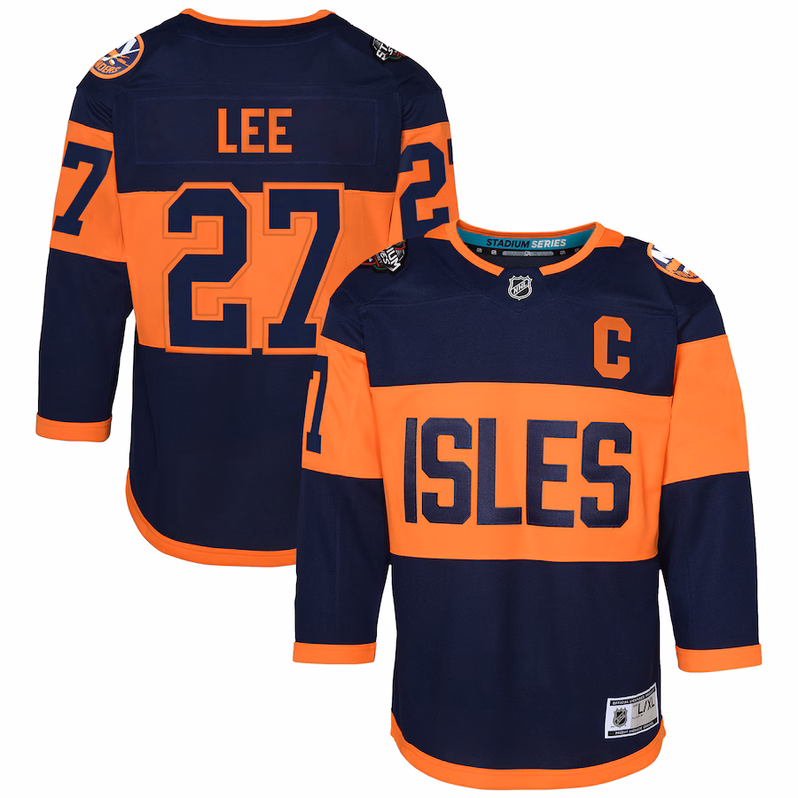 Youth New York Islanders Anders Lee Navy 2024 NHL Stadium Series Premier Player Jersey - Puhuasuan