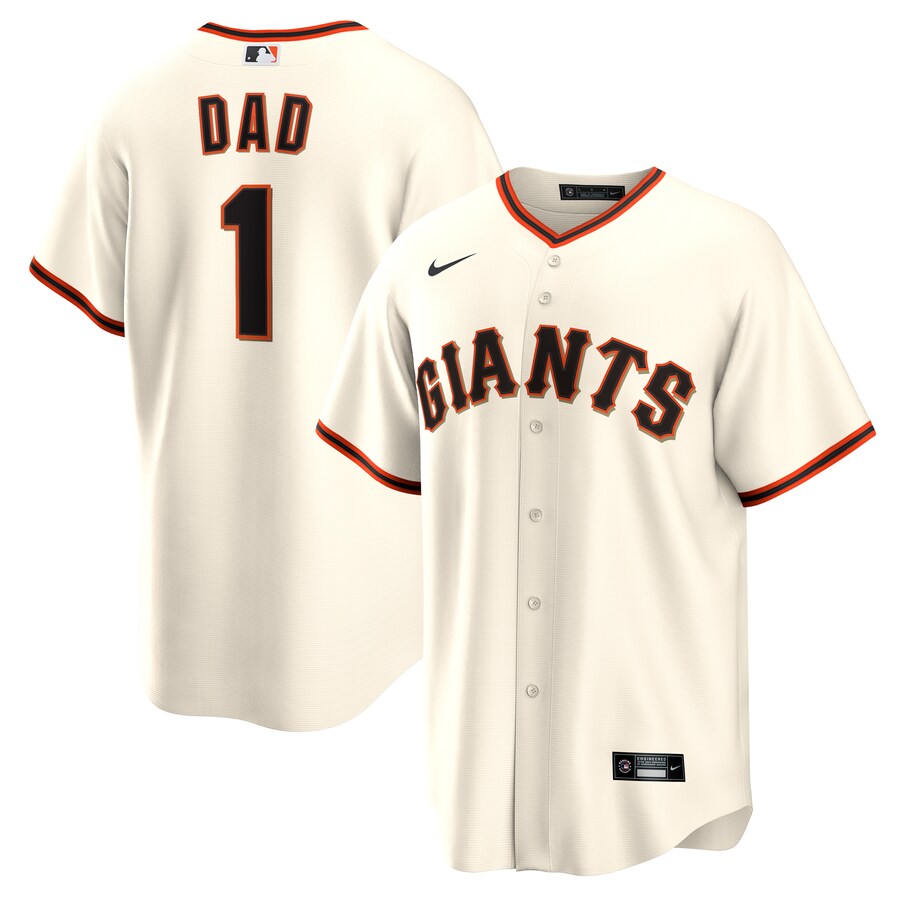 Men's San Francisco Giants Nike White #1 Dad Home Replica Jersey - Puhuasuan