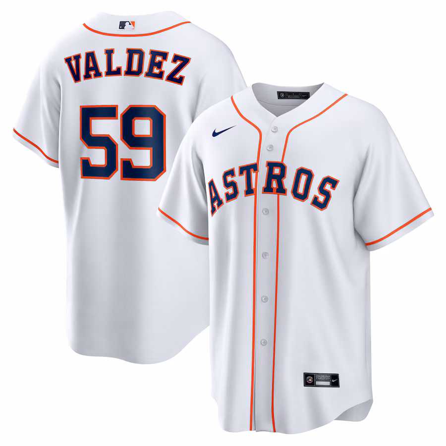 Men's Houston Astros Framber Valdez Nike White Home Replica Jersey - Puhuasuan