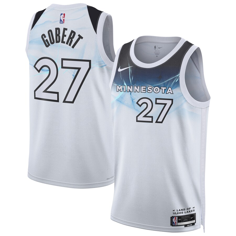 Unisex Minnesota Timberwolves Rudy Gobert Nike White 2024/25 Swingman Player Jersey - City Edition - Puhuasuan