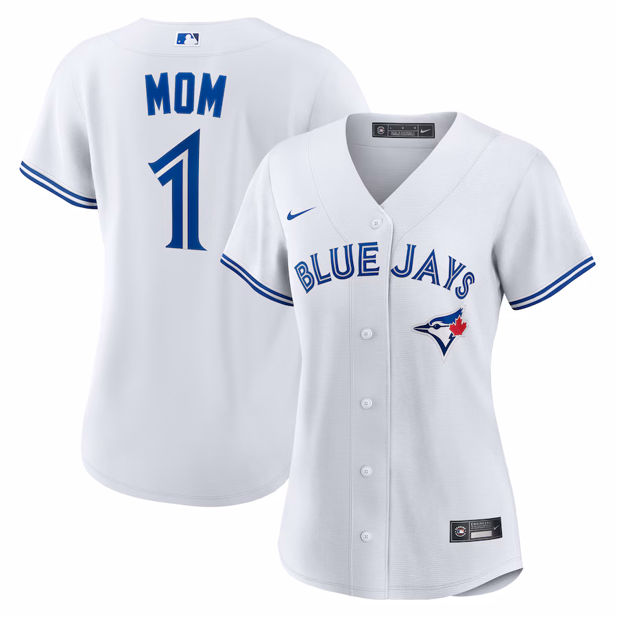 Women's Toronto Blue Jays Nike White #1 Mom Home Replica Jersey - Puhuasuan
