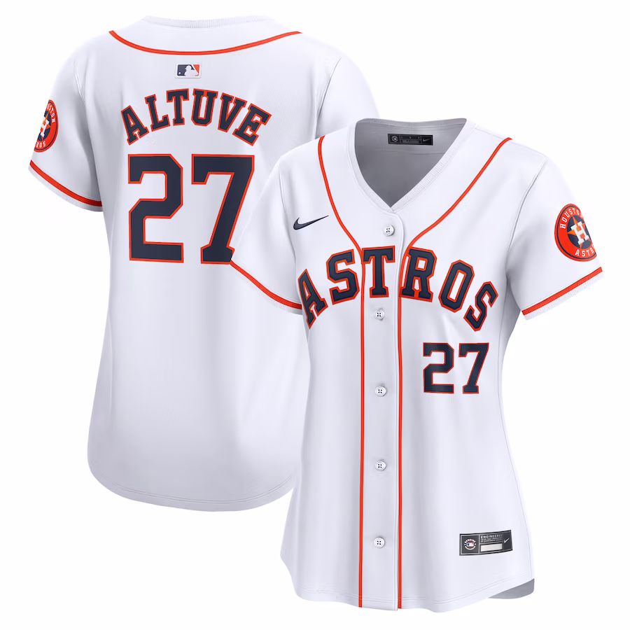 Women's Houston Astros Jose Altuve Nike White Home Limited Player Jersey - Puhuasuan