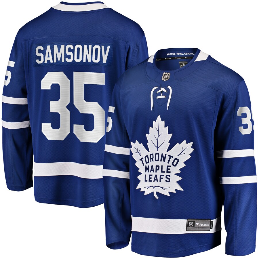 Men's Toronto Maple Leafs Ilya Samsonov Fanatics Branded Blue Home Breakaway Player Jersey - Puhuasuan