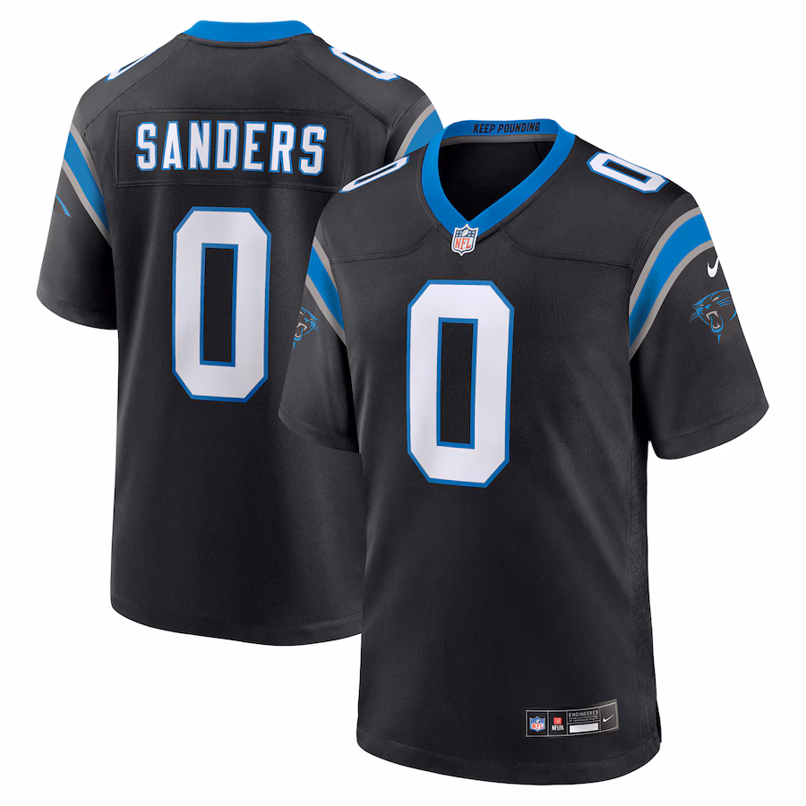 Men's Carolina Panthers Ja'Tavion Sanders Nike Black Game Jersey - Puhuasuan