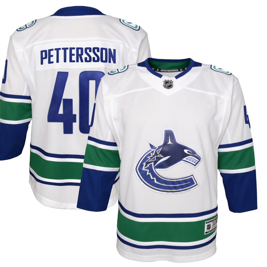 Youth Vancouver Canucks Elias Pettersson White 2019/20 Away Premier Player Jersey - Puhuasuan