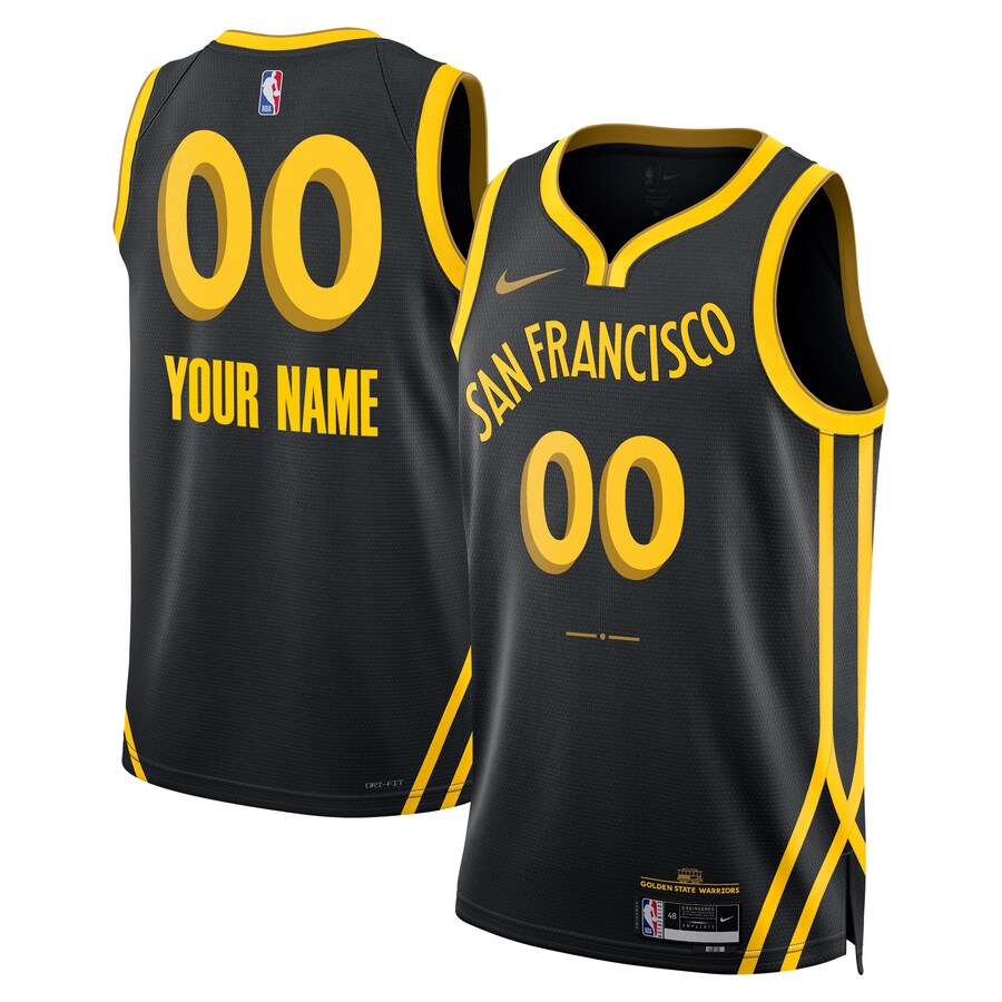 Unisex Golden State Warriors  Nike Black 2023/24 Custom Swingman Jersey - City Edition - Puhuasuan