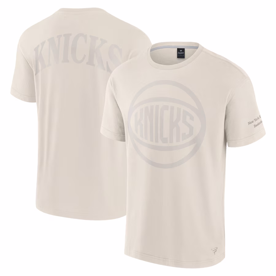 Men's New York Knicks Fanatics Cream Elements Iconic T-Shirt - Puhuasuan
