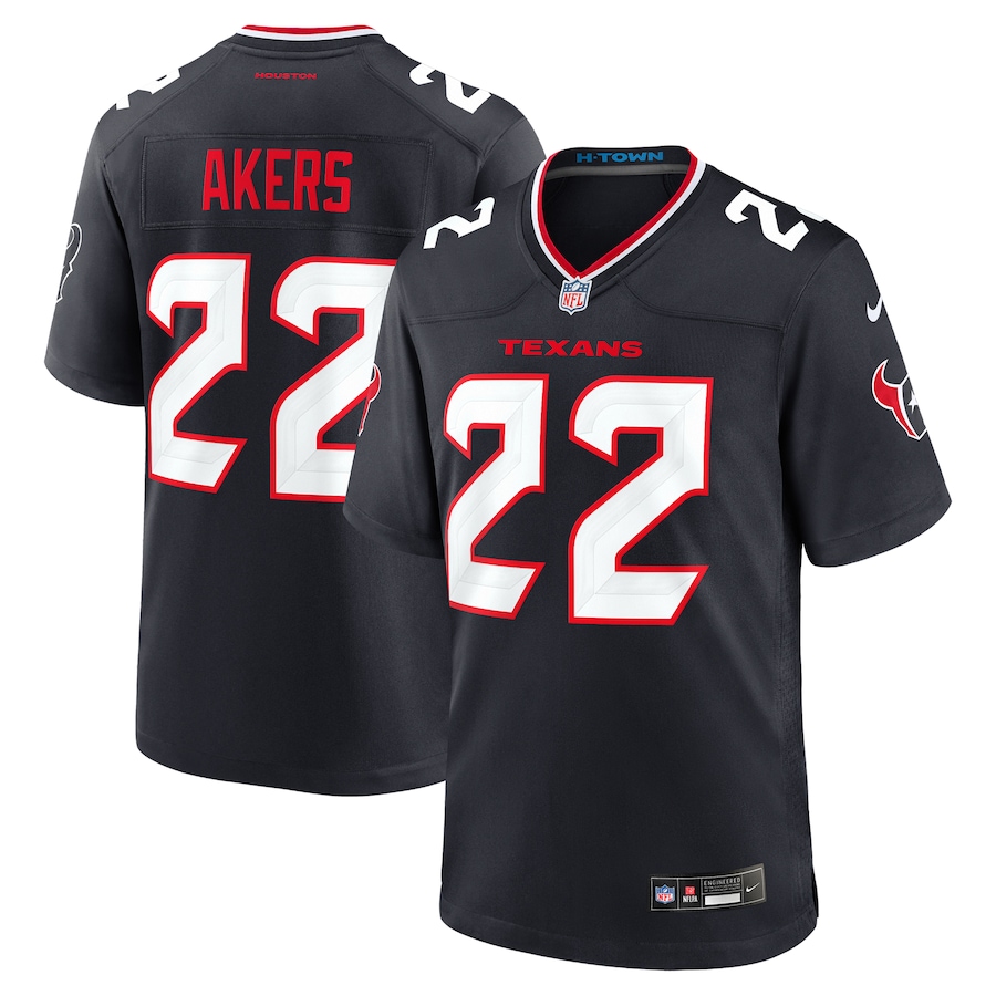 Men's Houston Texans Cam Akers Nike Navy Team Game Jersey - Puhuasuan