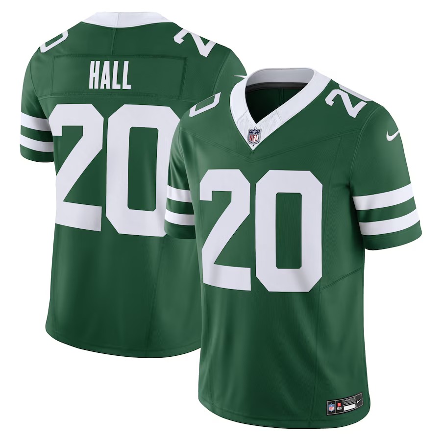 Men's New York Jets Breece Hall Nike Legacy Green Vapor F.U.S.E. Limited Jersey - Puhuasuan