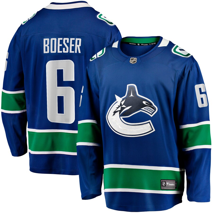 Men's Vancouver Canucks Brock Boeser Fanatics Blue Home Breakaway Jersey - Puhuasuan