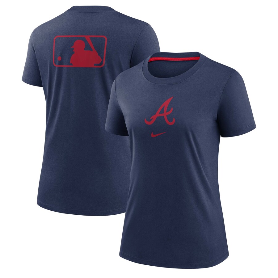 Women's Atlanta Braves Nike Navy Authentic Collection Early Work Tri-Blend T-Shirt - Puhuasuan