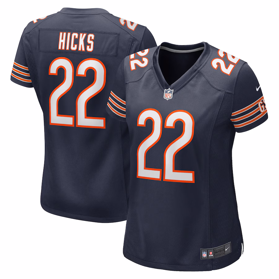 Women's Chicago Bears Elijah Hicks Nike  Navy Team Game Jersey - Puhuasuan