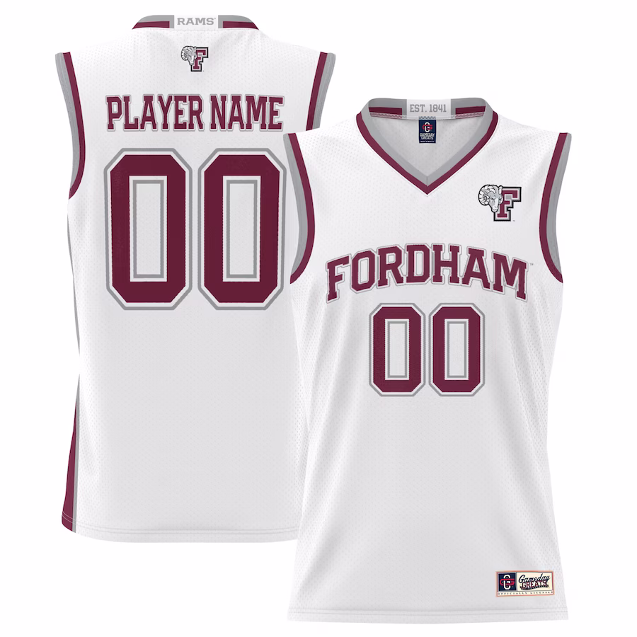 Fordham Rams GameDay Greats Youth NIL Pick-A-Player Lightweight Basketball Jersey - White - Puhuasuan