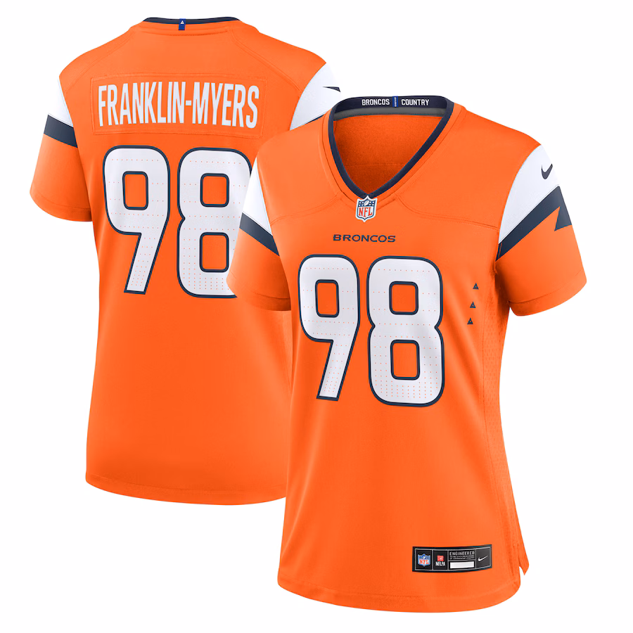 Women's Denver Broncos John Franklin-Myers Nike Orange Team Game Jersey - Puhuasuan