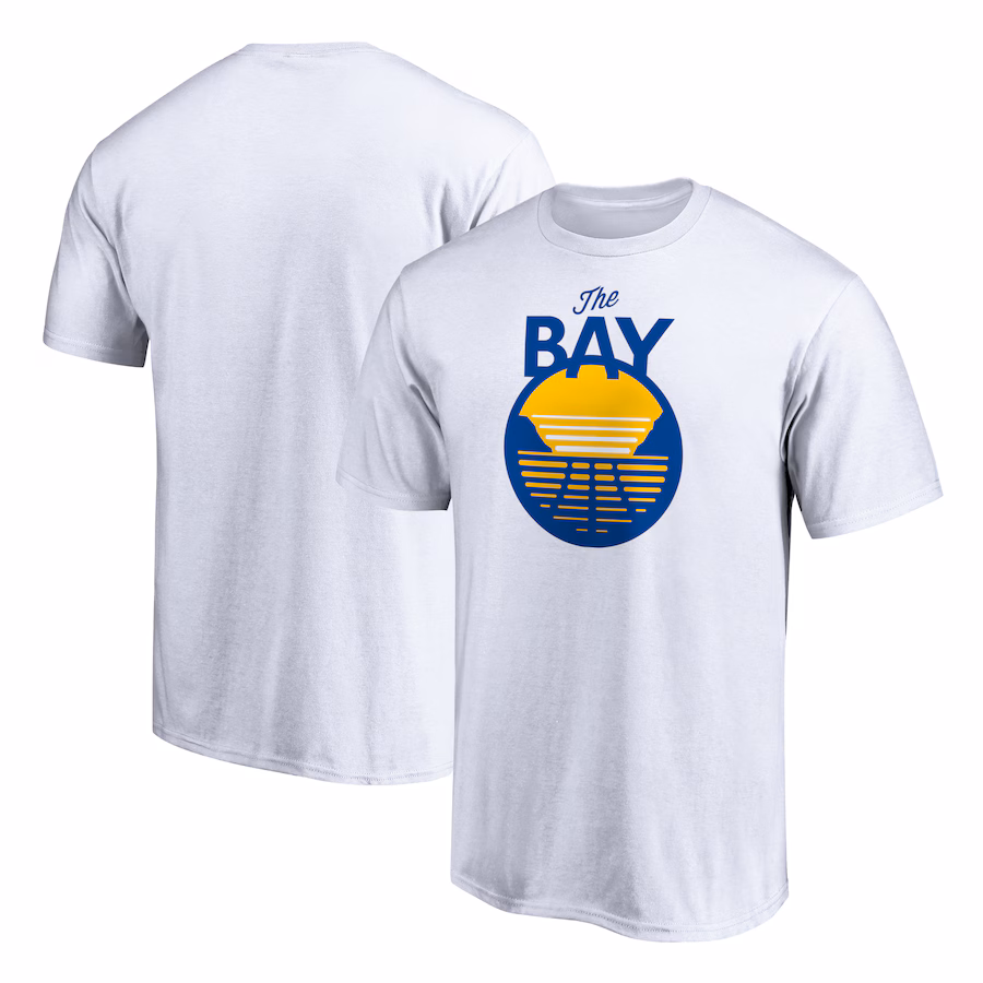 Men's Golden State Warriors White The Bay Logo T-Shirt - Puhuasuan
