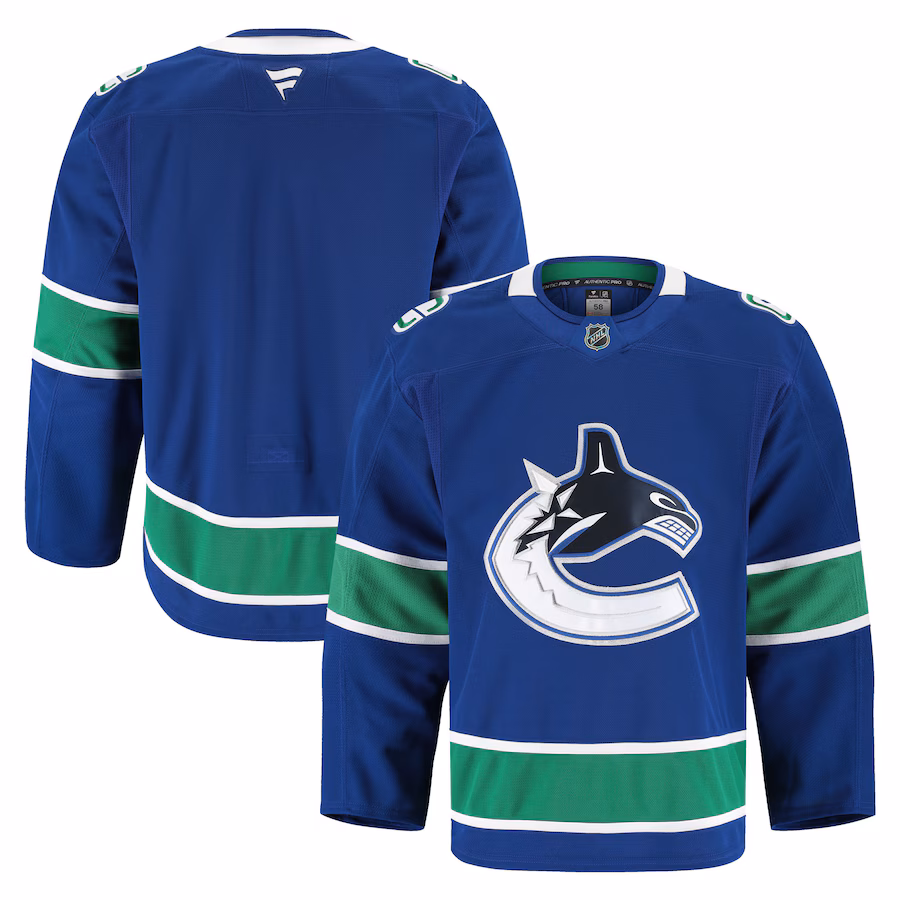Men's Vancouver Canucks Fanatics Blue Home Authentic Pro Jersey - Puhuasuan