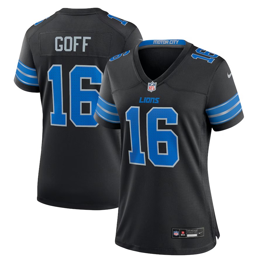 Women's Detroit Lions Jared Goff Nike Black 2nd Alternate Game Jersey - Puhuasuan