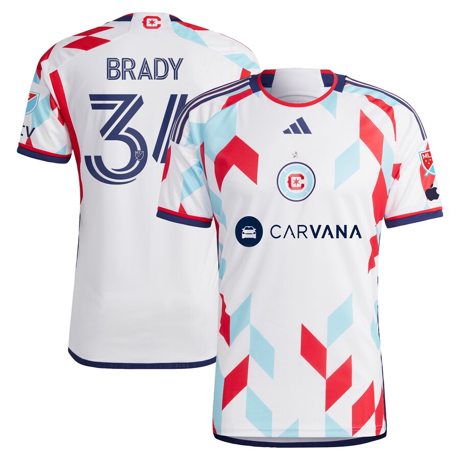 Men's Chicago Fire Chris Brady adidas White 2024 A Kit For All Authentic Player Jersey - Puhuasuan