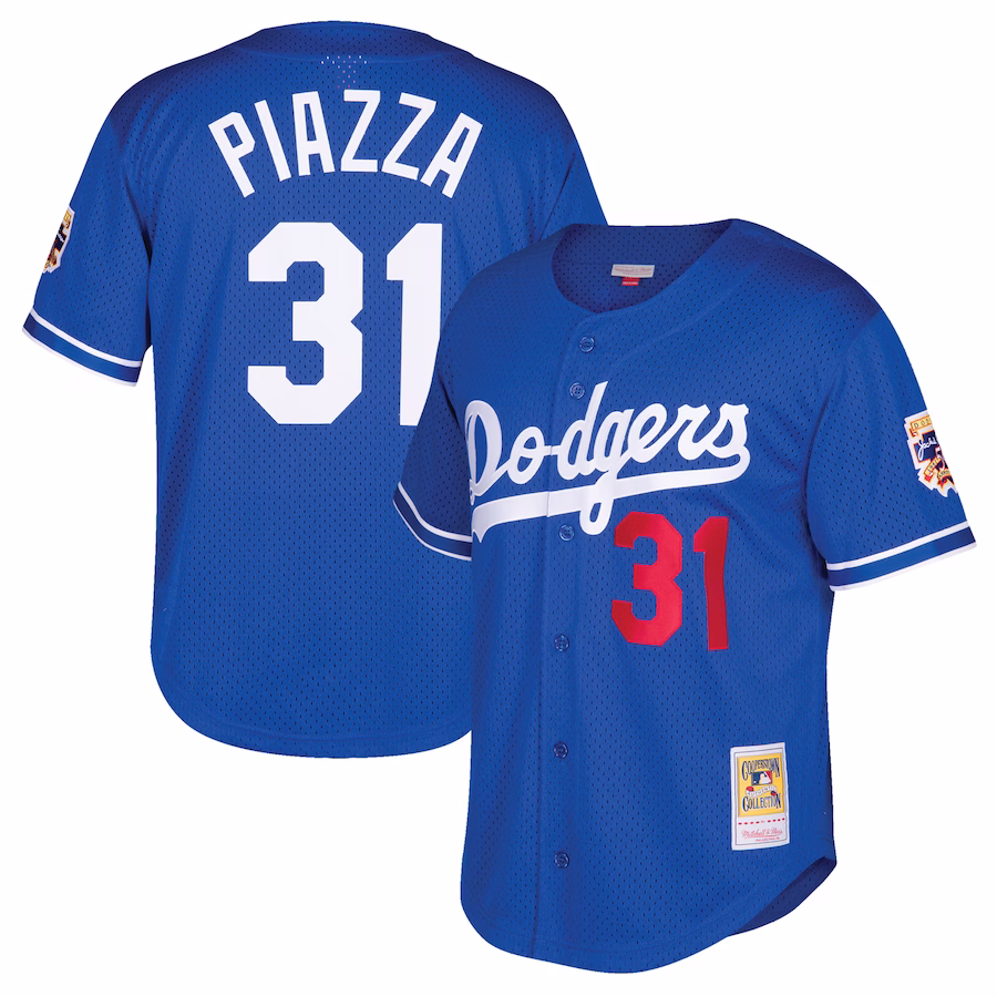 Youth Los Angeles Dodgers Mike Piazza Mitchell & Ness Royal Cooperstown Collection Mesh Batting Practice Jersey - Puhuasuan