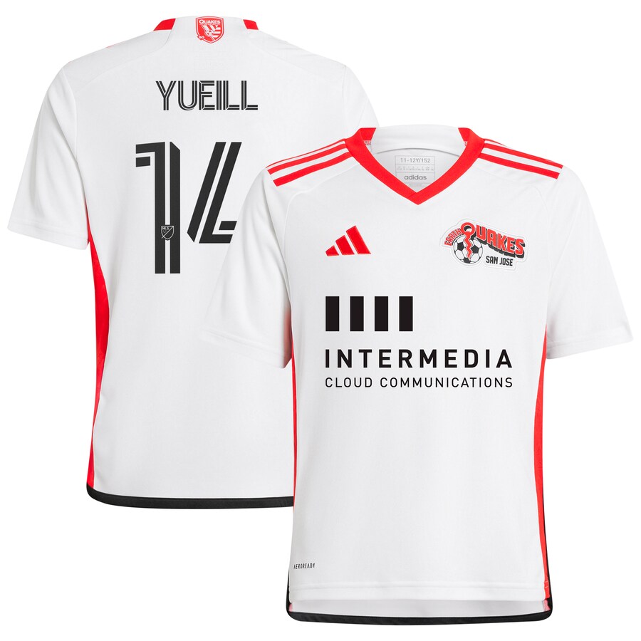 Youth San Jose Earthquakes Jackson Yueill adidas White 2024 The 50 Kit Replica Player Jersey - Puhuasuan