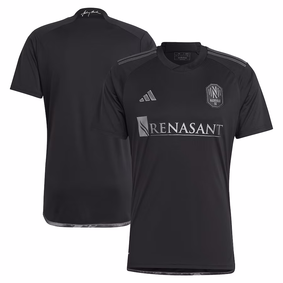 Men's Nashville SC adidas Black 2023 Man In Black Kit Replica Jersey - Puhuasuan