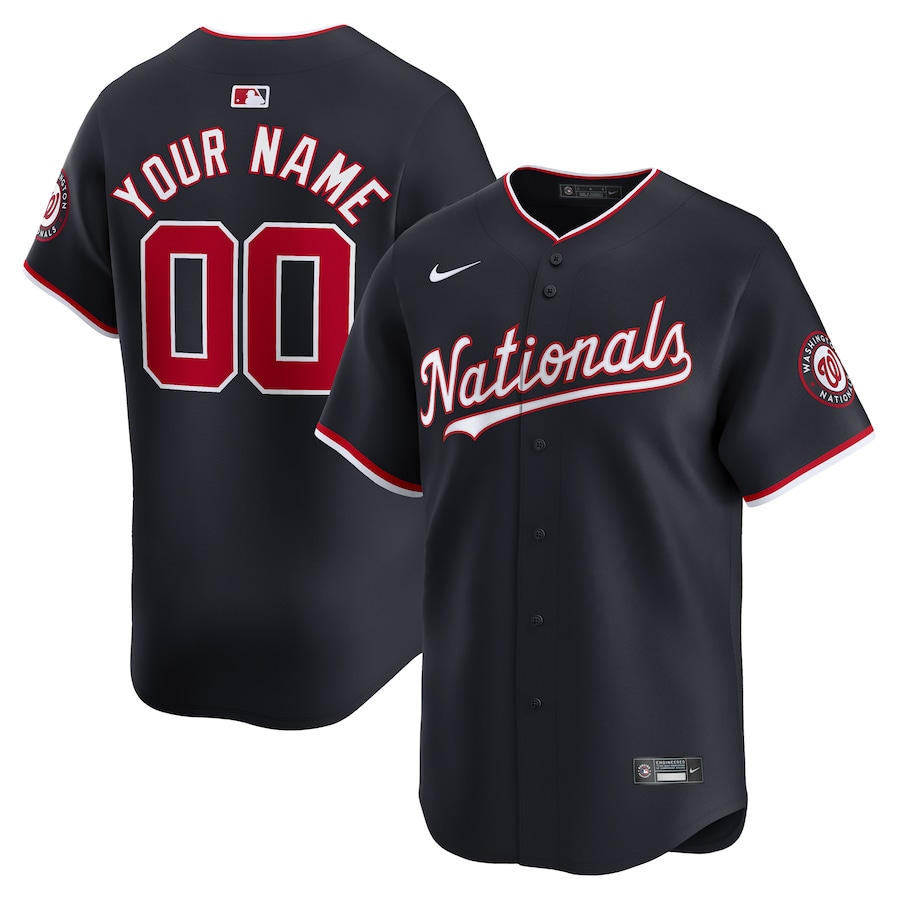Men's Washington Nationals  Nike Navy  Alternate Limited Custom Jersey - Puhuasuan