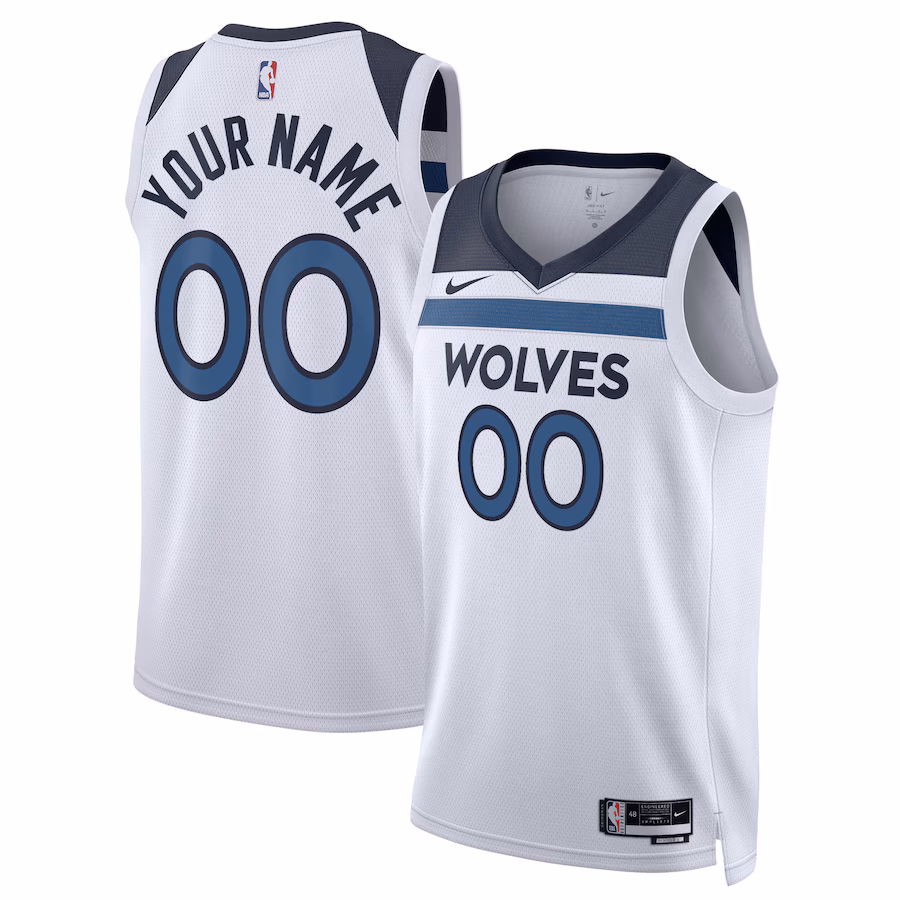 Unisex Minnesota Timberwolves Nike White Swingman Custom Jersey - Association Edition - Puhuasuan