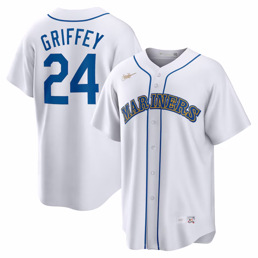 Men's Seattle Mariners Ken Griffey Jr. Nike White Home Cooperstown Collection Player Jersey - Puhuasuan