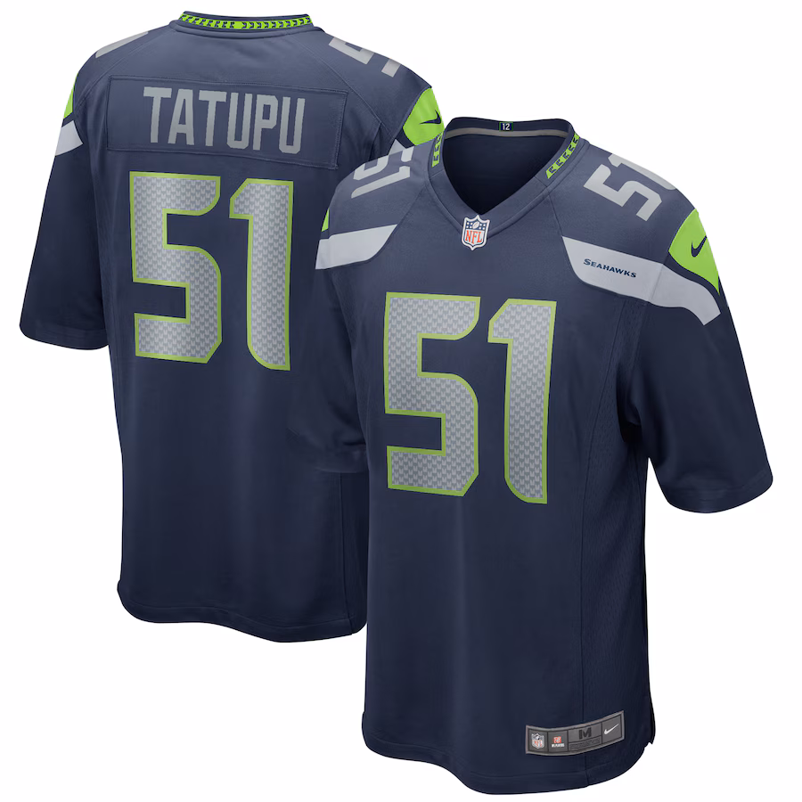 Men's Seattle Seahawks Lofa Tatupu Nike College Navy Game Retired Player Jersey - Puhuasuan