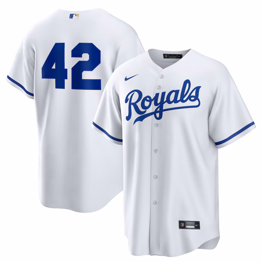 Men's Kansas City Royals Nike White Home 2025 Jackie Robinson Day Replica Jersey - Puhuasuan