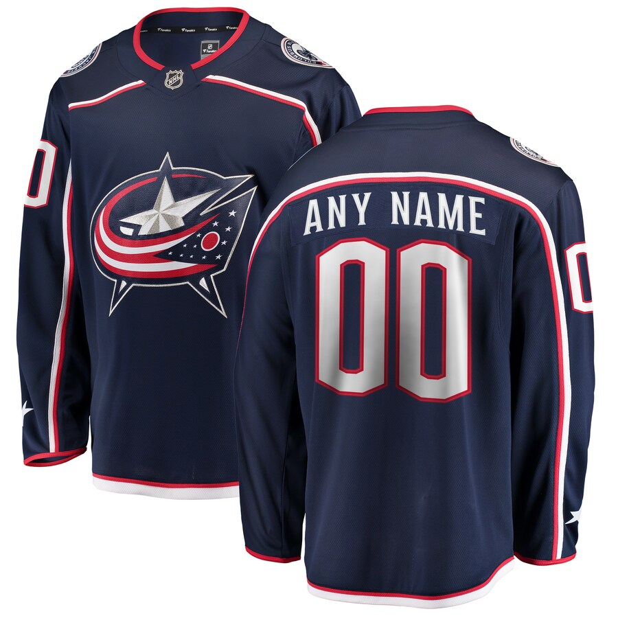 Men's Columbus Blue Jackets Fanatics Branded Navy Home Breakaway Custom Jersey - Puhuasuan