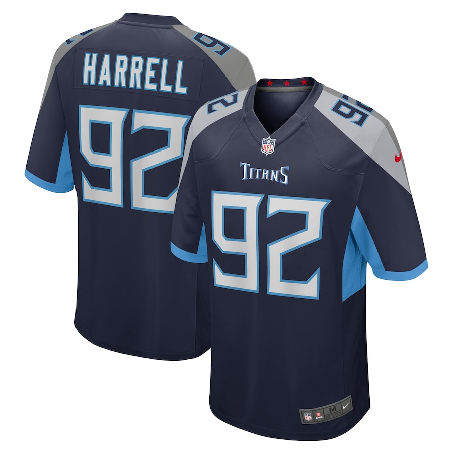 Men's Tennessee Titans Jaylen Harrell Nike Navy Game Jersey - Puhuasuan