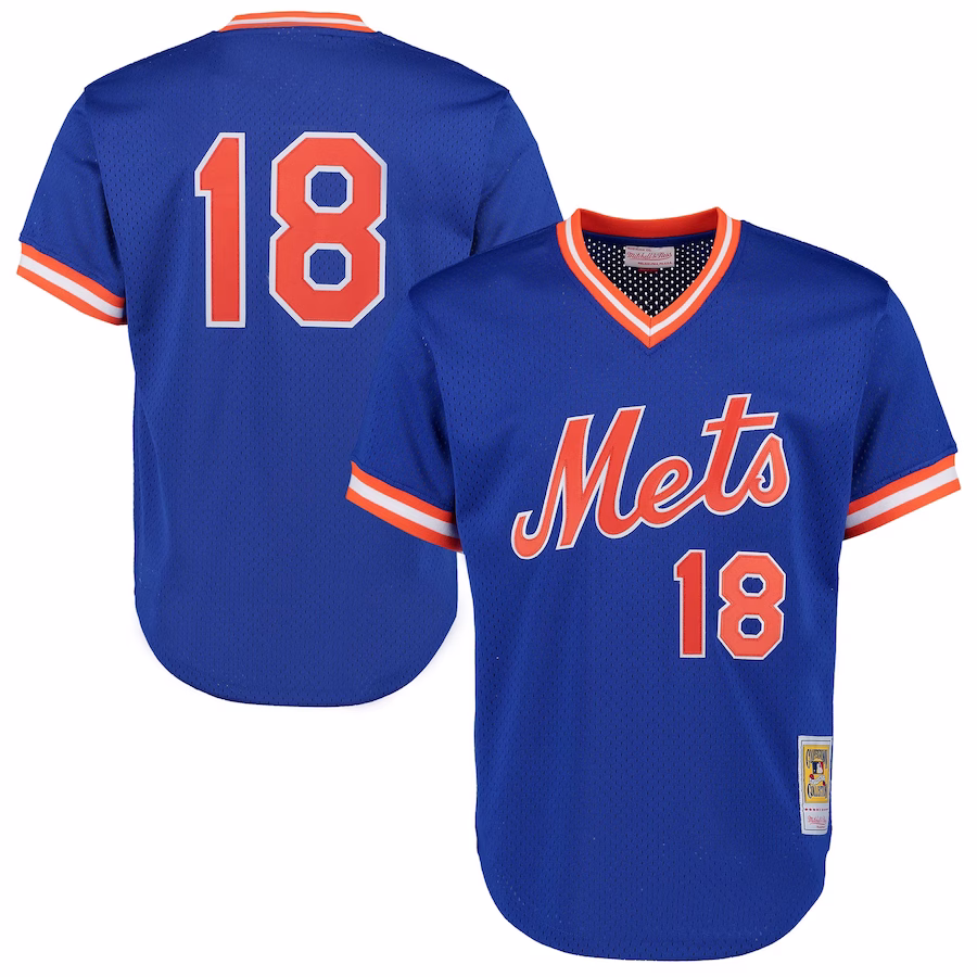 Men's New York Mets Darryl Strawberry Mitchell & Ness Royal Cooperstown Mesh Batting Practice Jersey - Puhuasuan
