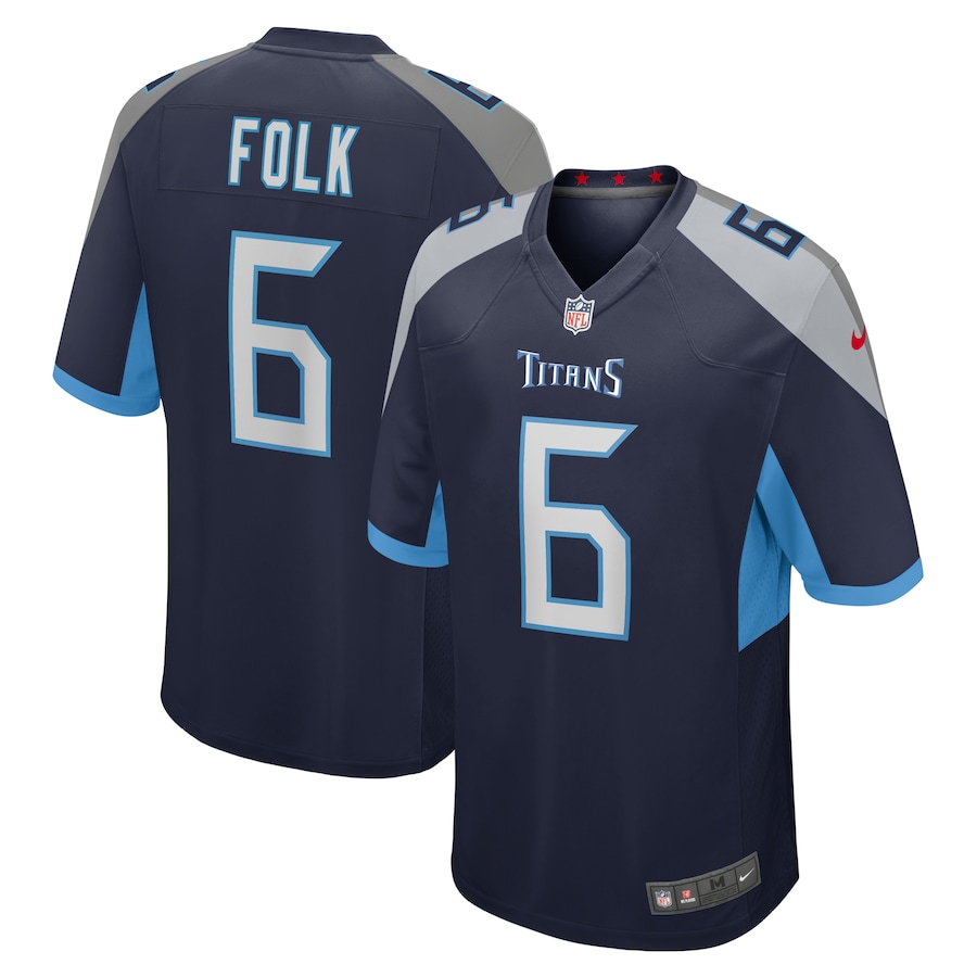Men's Tennessee Titans Nick Folk Nike  Navy Team Game Jersey - Puhuasuan