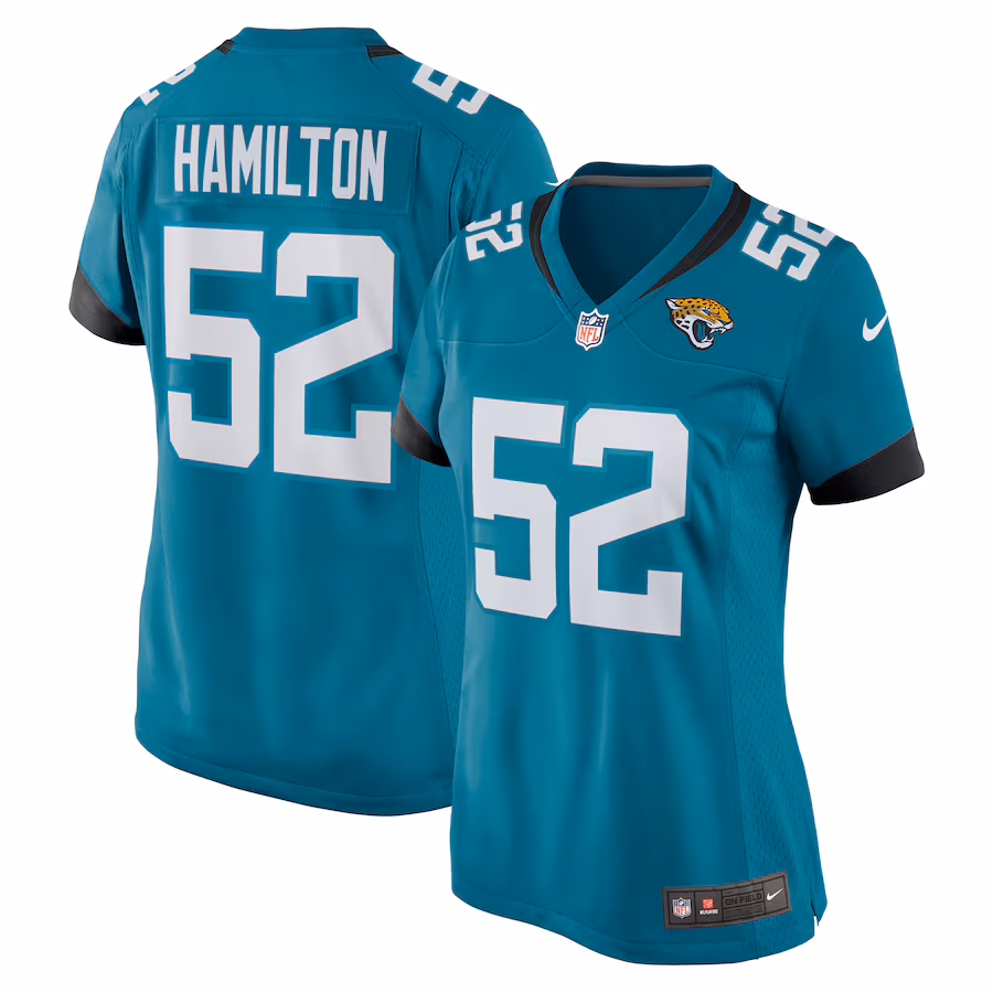 Women's Jacksonville Jaguars DaVon Hamilton Nike Teal Nike Game Jersey - Puhuasuan