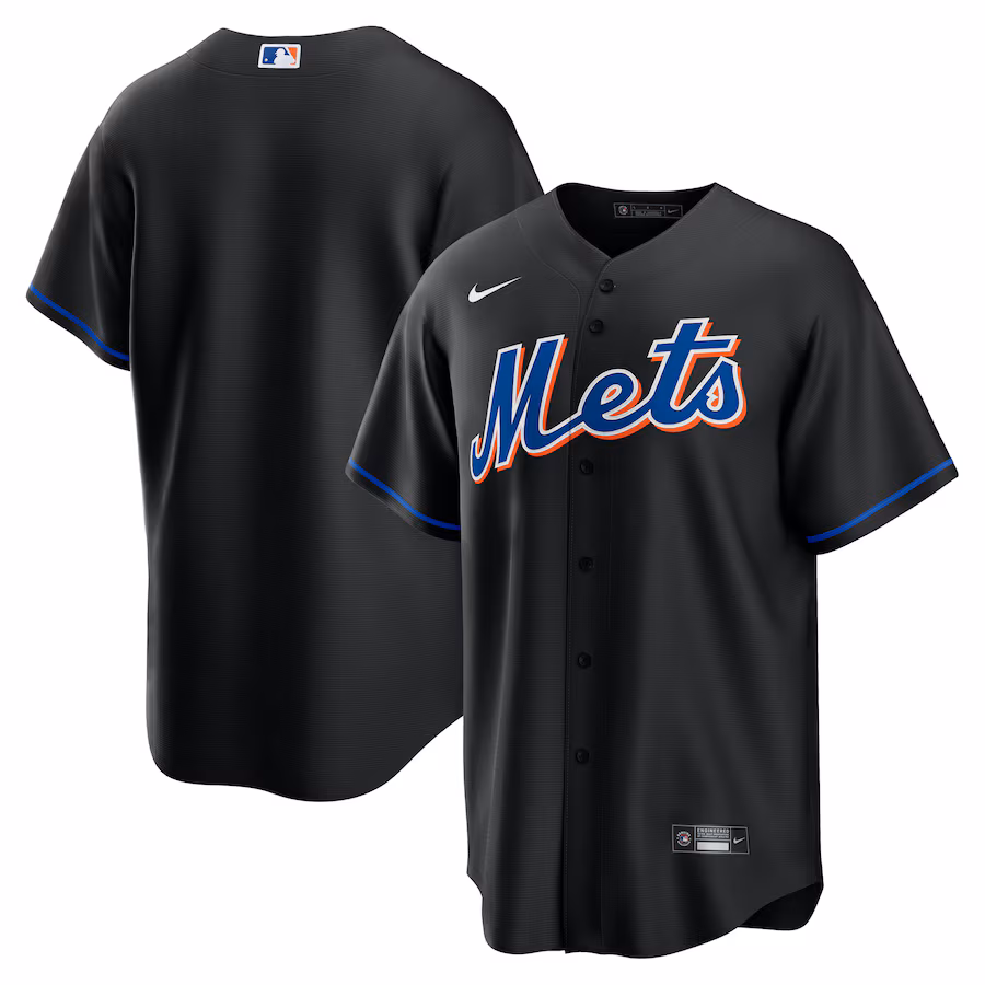 Men's New York Mets Nike Black 2022 Alternate Replica Team Jersey - Puhuasuan
