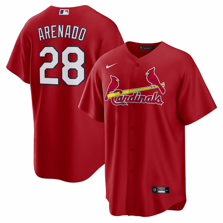 Men's St. Louis Cardinals Nolan Arenado Nike Red Alternate Official Replica Player Jersey - Puhuasuan