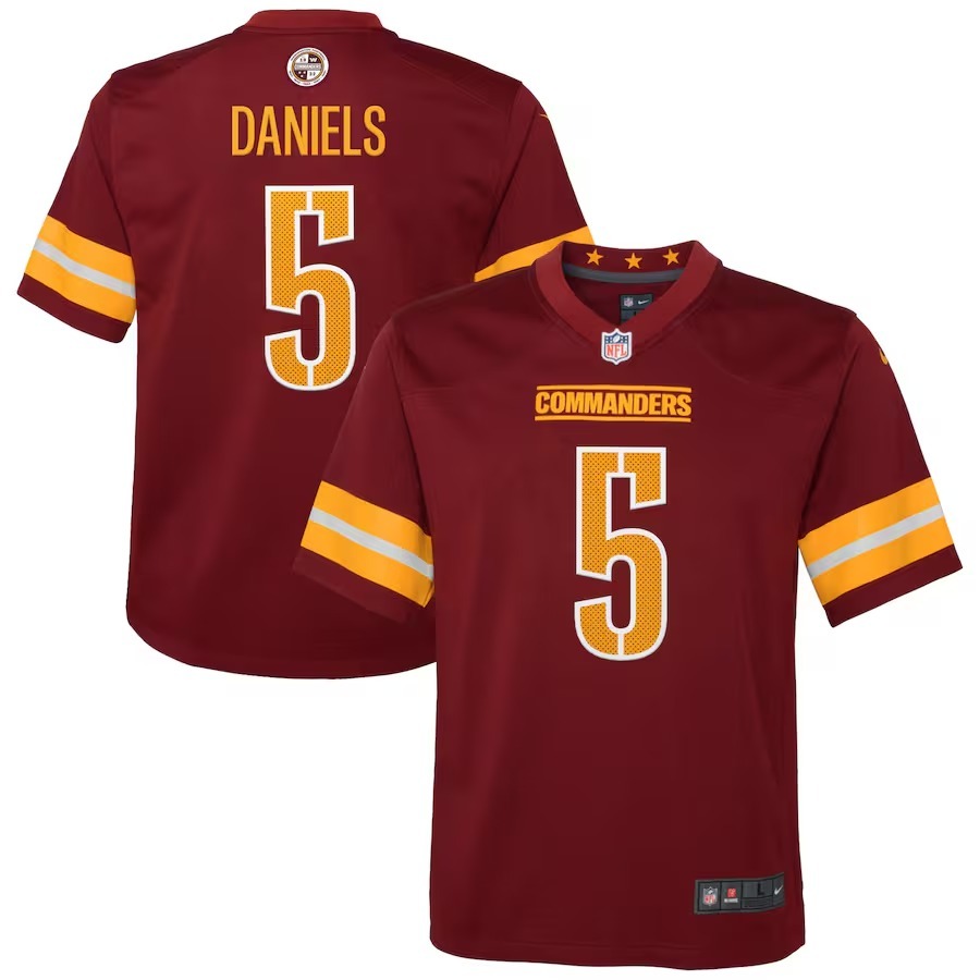 Youth Washington Commanders Jayden Daniels Nike Burgundy Player Game Jersey - Puhuasuan