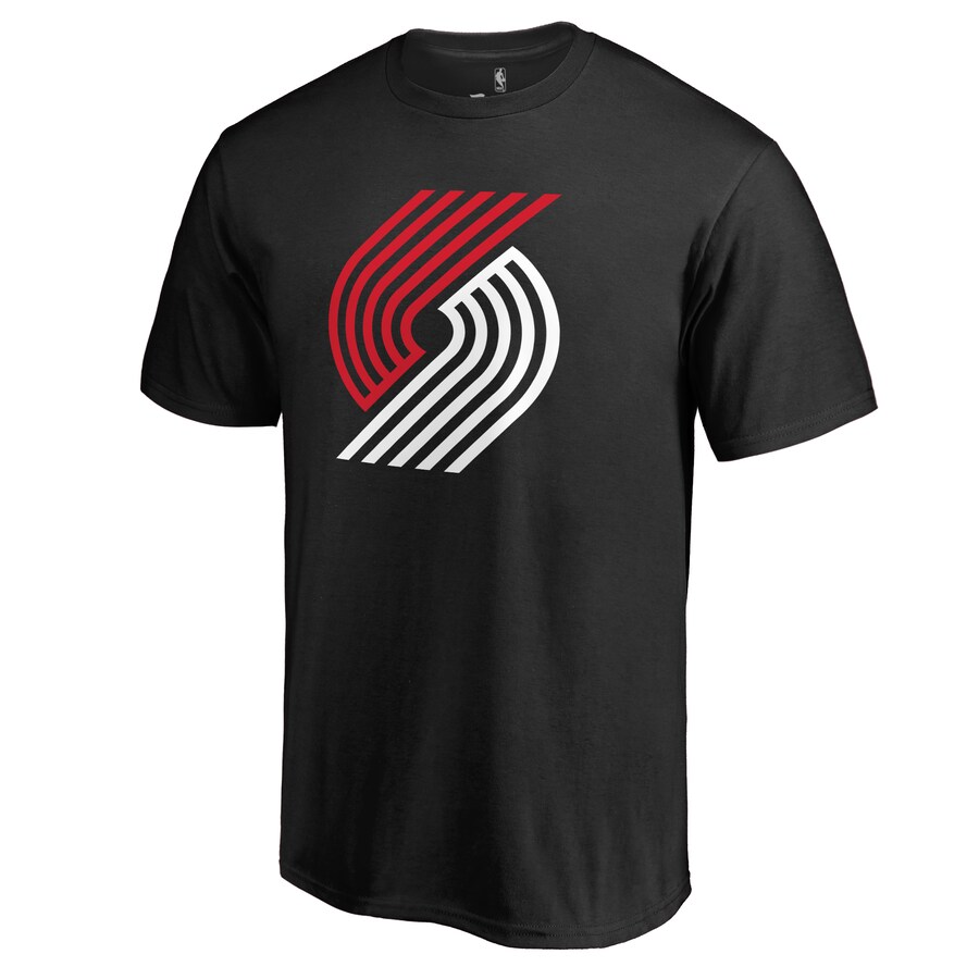 Men's Portland Trail Blazers Black Fresh Primary Logo T-Shirt - Puhuasuan