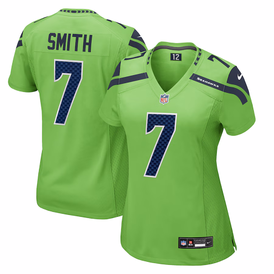 Women's Seattle Seahawks Geno Smith Nike Neon Green  Game Jersey - Puhuasuan