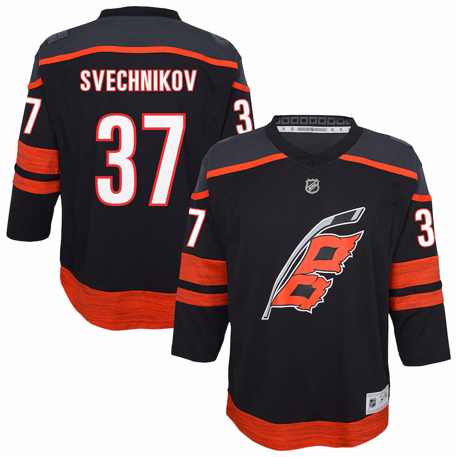Youth Carolina Hurricanes Andrei Svechnikov Outerstuff Black Alternate Replica Player Jersey - Puhuasuan