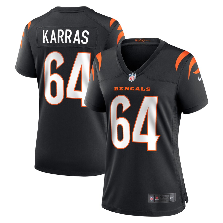 Women's Cincinnati Bengals Ted Karras Nike Black Game Player Jersey - Puhuasuan