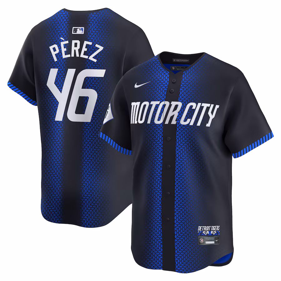 Men's Detroit Tigers Wenceel Perez Nike Navy 2024 City Connect Limited Jersey - Puhuasuan