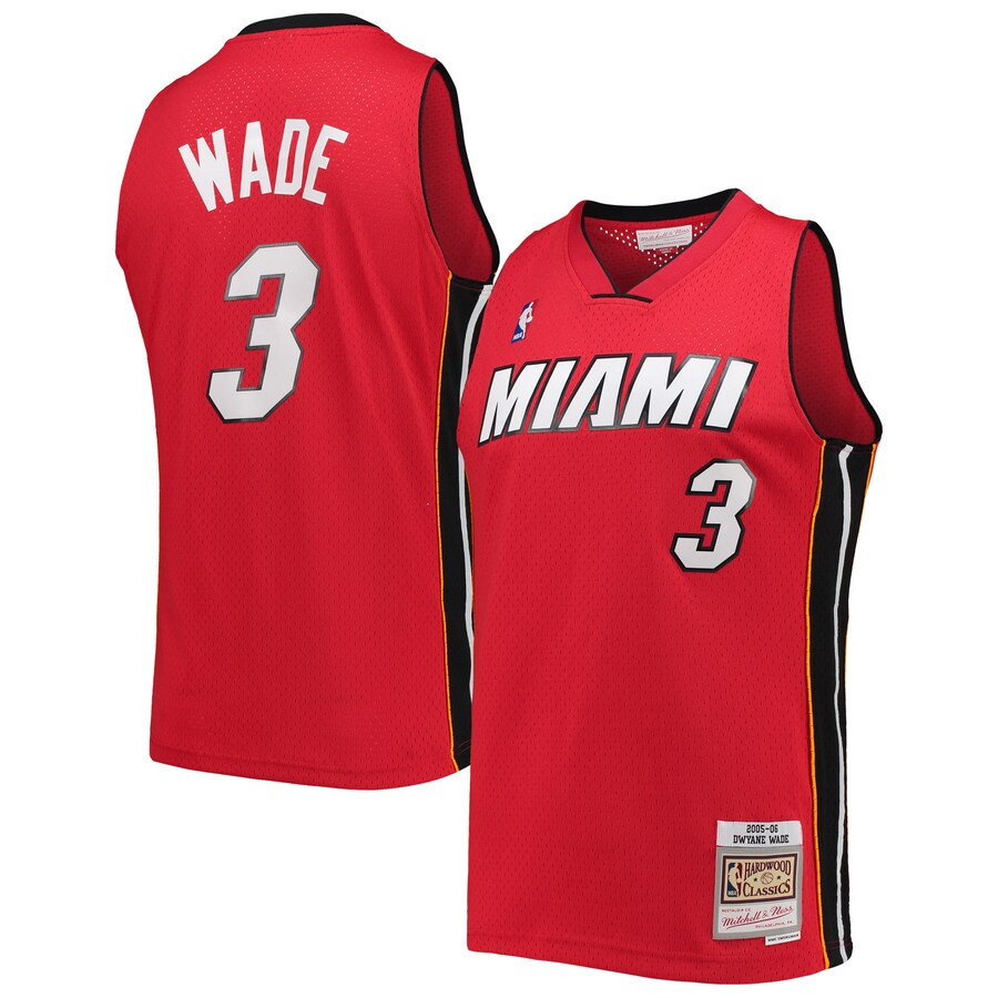 Men's Miami Heat Dwyane Wade Mitchell & Ness Red Big & Tall Hardwood Classics 2005/06 Swingman Jersey - Puhuasuan